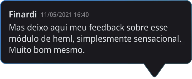 Comentário de aluno na plataforma do DevOps Pro